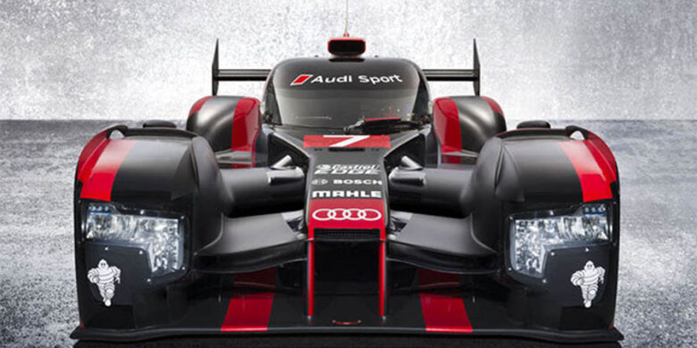 Čelní pohled na Audi R18 e-tron quattro 2016