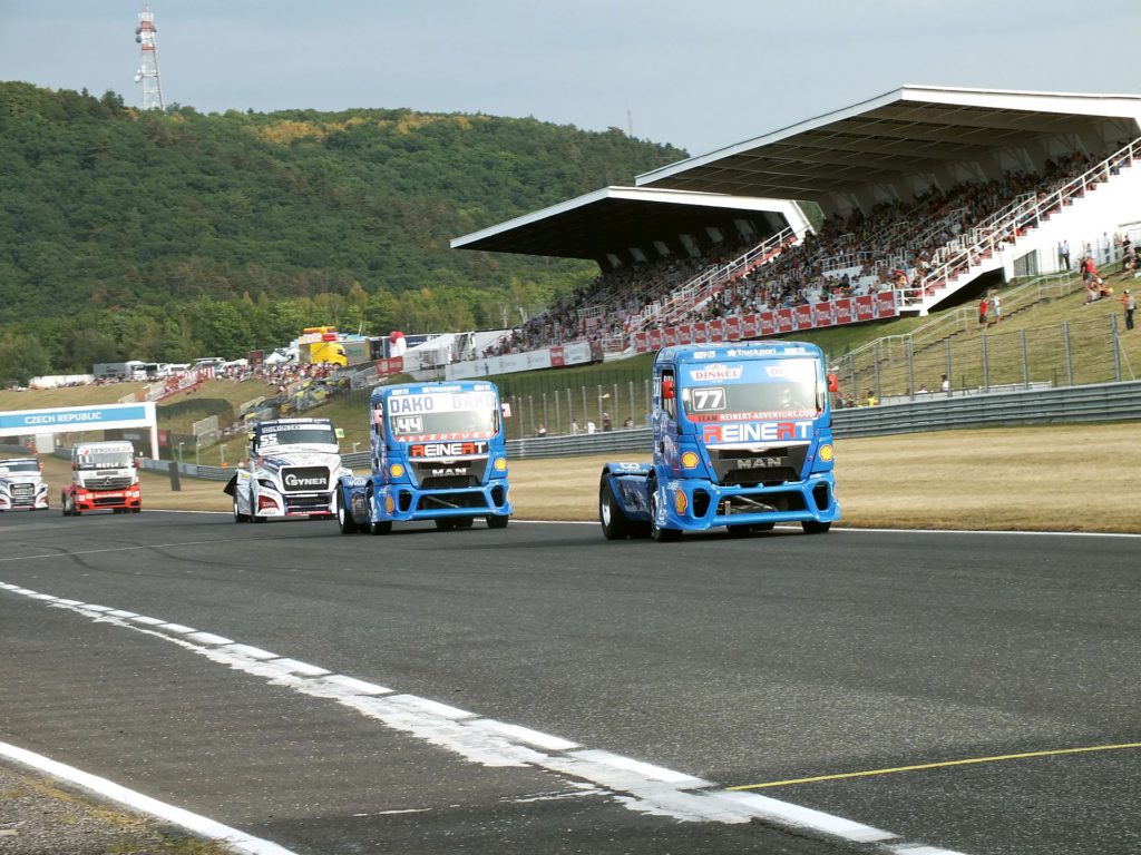Reinert, Halm a Lacko při FIA Truck Racing Championship Most 2016 by VDR