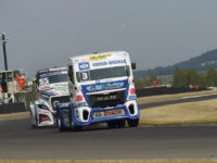 #3 Jochen Hahn (DE), Jochen Hahn, DE, MAN a #55 Adam Lacko (CZE), Buggyra International Racing System, CZE, Freightliner, Most – Czech Truck Prix 2016 (foto: Milan Spurný)