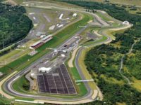 Letecký pohled na mostecký autodrom