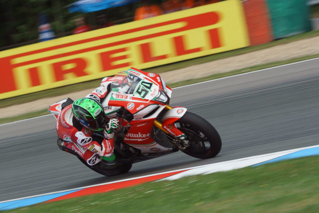 #50 Eugene Laverty (IRL), Aprilia RSV4 RF, Milwaukee Aprilia, Masarykův okruh 2018