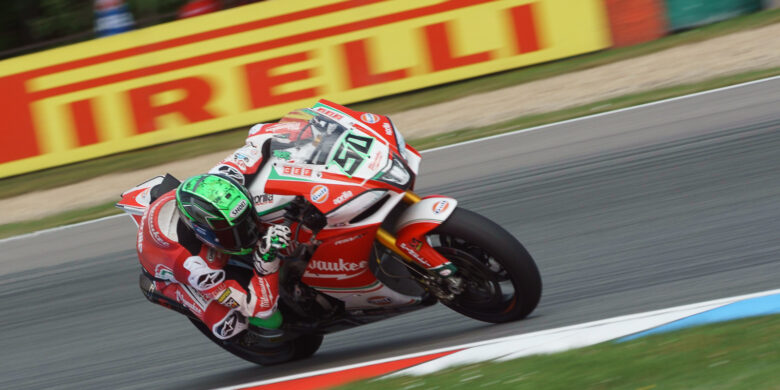 #50 Eugene Laverty (IRL), Aprilia RSV4 RF, Milwaukee Aprilia, Masarykův okruh 2018 (foto: Milan Spurný)