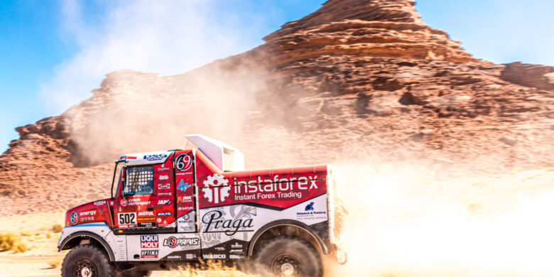 #502 Aleš Loprais, Khalid Alkendi, Petr Pokora, Praga V4S DKR, Instaforex Loprais Team
