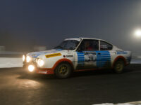 #28 Karel Mach CZ, Jan Blaha CZ, Škoda 130 RS 1973, 1285 ccm. První etapa Praha–Olomouce, Brno Polygon na Masarykově okruhu – průjezdní bod soutěže (foto: Milan Spurný)