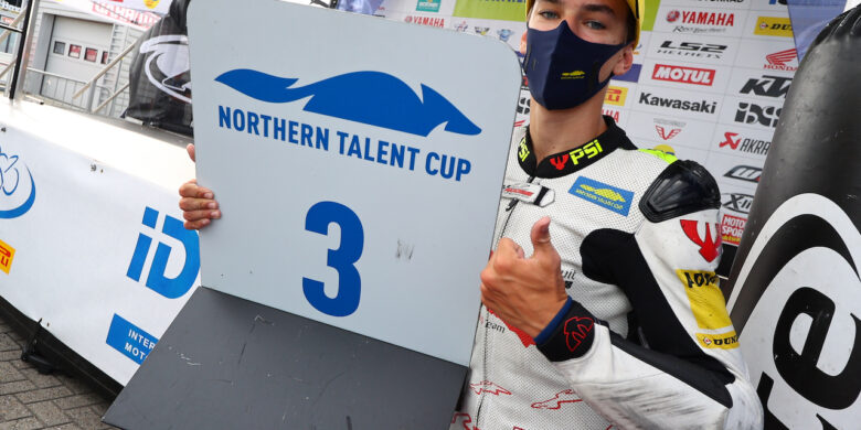 #59 Jakub Gurecký na pódiu, Northern Talent Cupu, Assen 2021 (foto: Northern Talent Cup)